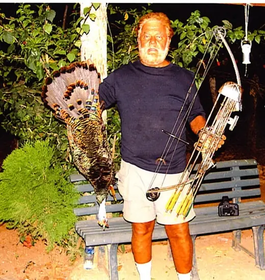 Bearded Man Ocellated Bow — Ocellated Turkey Hunts at Gunners Taxidermy
