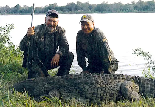 Ken Moody Bob Folkrod Croc 1 — Africa Dangerous Game Hunts at Gunners Taxidermy